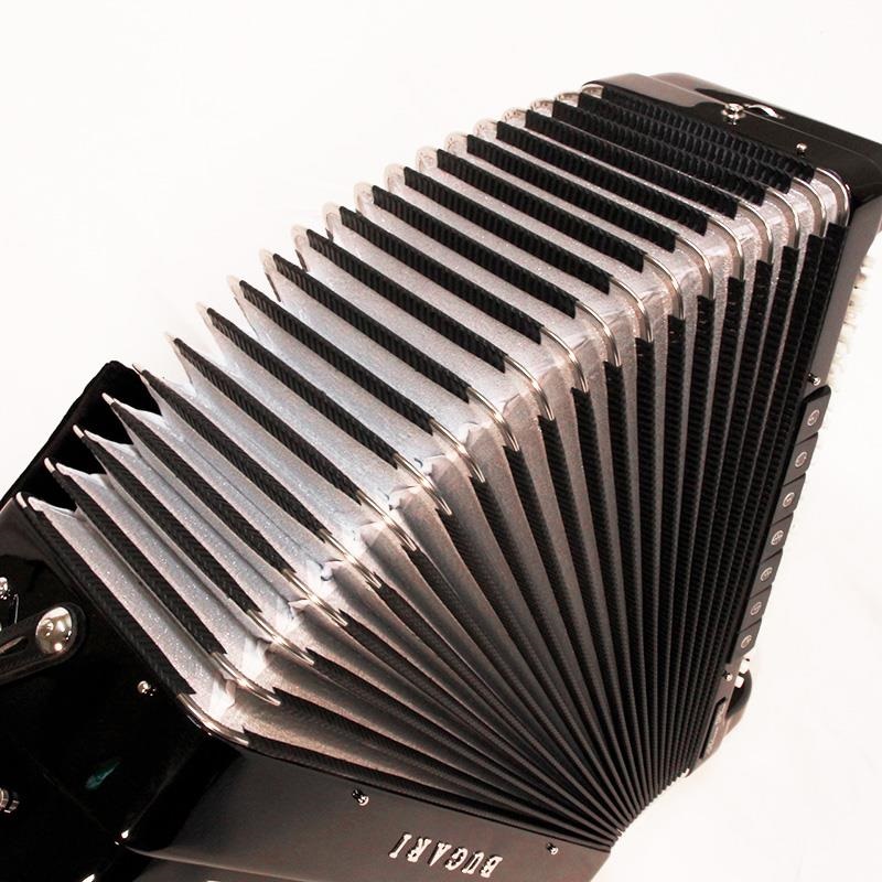 BUGARI (ボタンアコキャンペーン対象・対面レッスン12ヶ月分付) 508 SILVER PLUS TURBO (復刻ロゴモデル) H.M.M.L ターボリード ダブルチャンバー搭載 大型 ハイエンド クロマチックアコーディオン 画像10
