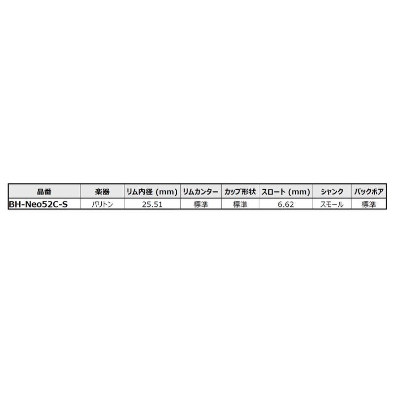 YAMAHA ヤマハ / Neoシリーズ Neo52C-S バリトン (スモールシャンク)用 マウスピース 【7/18発売予定☆ご予約受付中】 画像4
