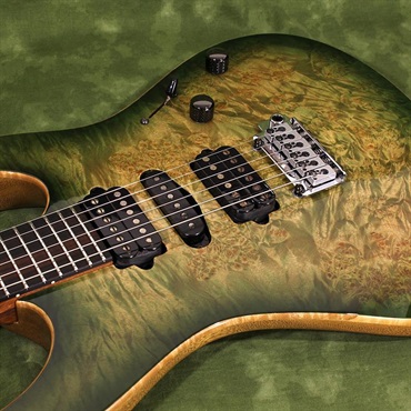 Suhr Guitars USED 中古 Modern Waterfall Burl Maple Top Faded Trans Green Burst SN. JS2Q7L 画像5