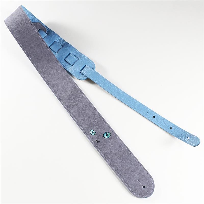 Grande uomo ねこ刺繍レザーストラップ [Gray/Light Blue] 画像2