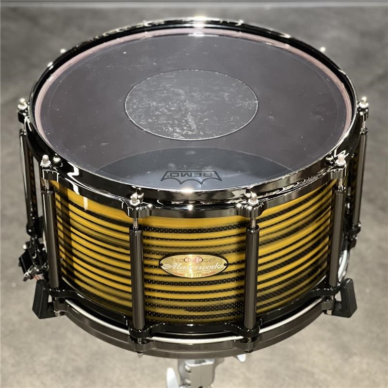 Pearl Masterworks Snare Drum 14x8 Free Floating -Gold Swirl on Black Carbon【イケベ楽器店創業50周年記念モデル】 画像3