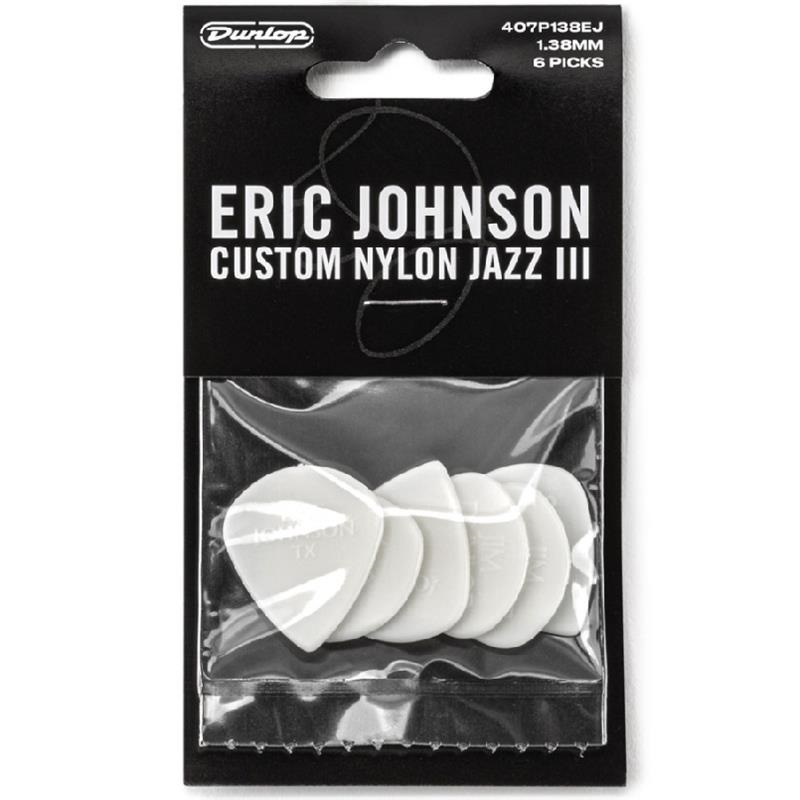 Dunlop (Jim Dunlop) 407P138EJ ERIC JOHNSON CUSTOM NYLON JAZZ III PICK 1.38mm (6枚入り) 画像3