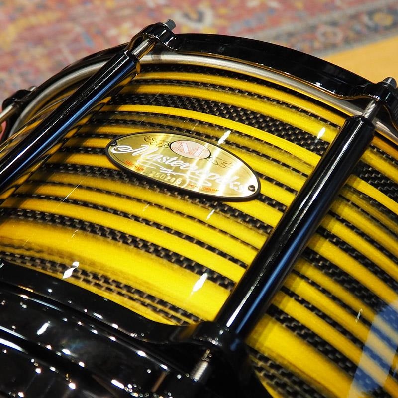 Pearl Masterworks Snare Drum 14x8 Free Floating -Gold Swirl on Black Carbon-【イケベ楽器店創業50周年記念モデル】 画像2