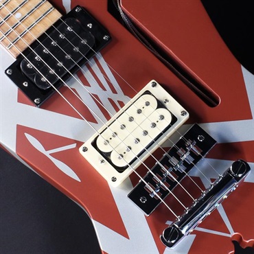 EVH Striped Series Shark (Burgundy with Silver Stripes/Pau Ferro