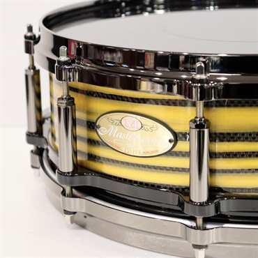 Pearl Masterworks Snare Drum 14x5 Free Floating - Gold Swirl on Black Carbon【イケベ楽器店創業50周年記念モデル】 画像1