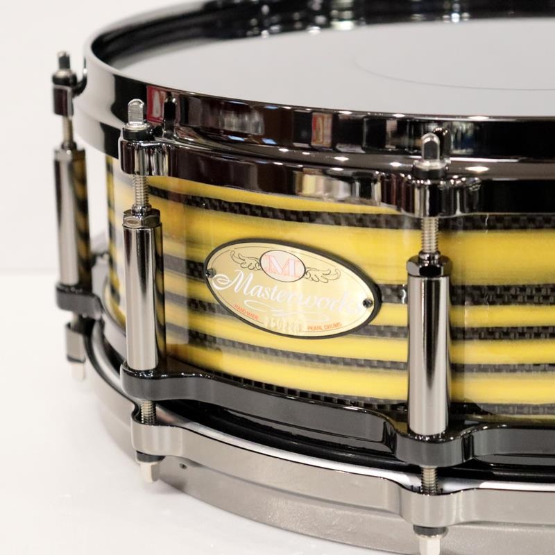 Pearl Masterworks Snare Drum 14x5 Free Floating - Gold Swirl on Black Carbon【イケベ楽器店創業50周年記念モデル】 画像1
