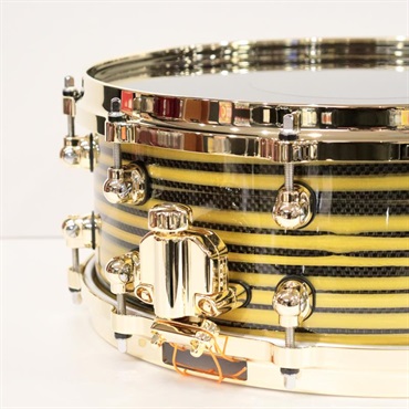 Pearl Masterworks Snare Drum 14x5.5  - Gold Swirl on Black Carbon【イケベ楽器店創業50周年記念モデル】 画像4