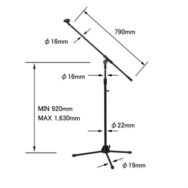キョーリツ MBCS/BK (ブラック)(マイクスタンド)(ブームタイプ)(ソフトケース付き) 画像1