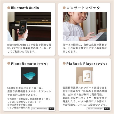 KAWAI 【全国配送設置無料※】CX202W (サテンホワイト調仕上げ)(カワイ)(電子ピアノ)(デジタルピアノ)(88鍵盤)(Bluetooth搭載) 画像9