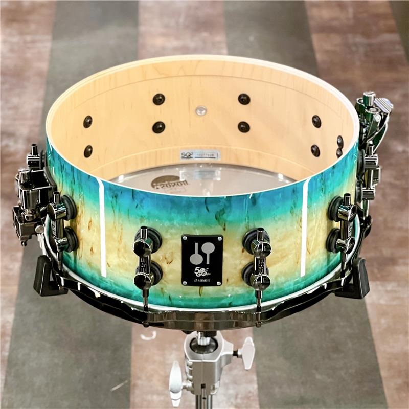 SONOR 【イケベ楽器店創業50周年記念モデル】SQ2 System Snare Drum - Maple Vintage 14x6 - Blue Burst on Scandinavian Birch [No.22773] 画像3