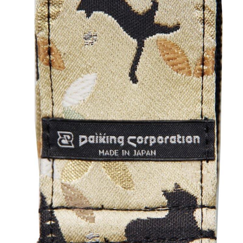 Daiking Corporation 西陣織りギターストラップ DGS-NKCS-60 金欄猫影絵柄 画像3