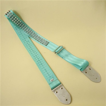 tsundrum_chan ガールズフェイバリットカラースタッズギターストラップ ミント×シルバー 画像2