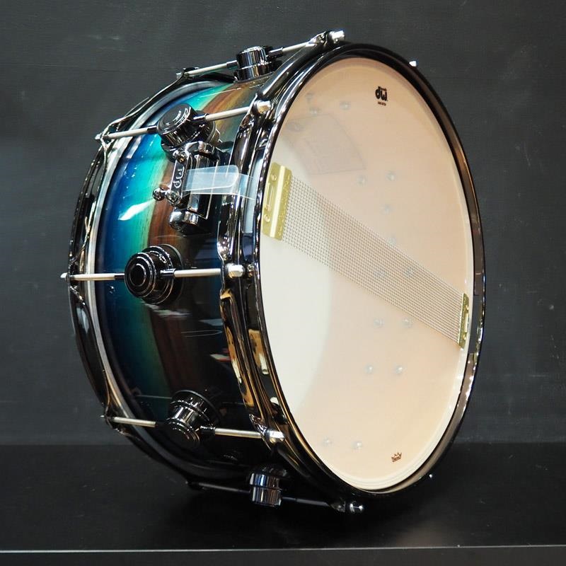 dw 【受注生産品/納期約6か月、ご注文受付中！】Collector's SonicPly Snare Drum 14x6.5 [Natural to Quick Royal Blue Burst over Horizontal Padauk] 画像4