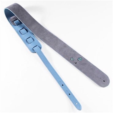 Grande uomo ねこ刺繍レザーストラップ [Gray/Light Blue] 画像3