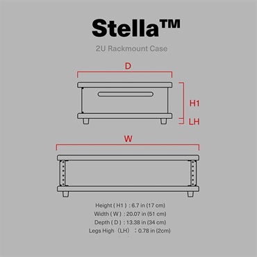Wavebone Stella Portable Rack Case-2U Walnut (ウェーブボーン)(ラックケース)(19インチ)(2U) 画像2