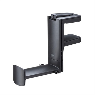 SANWA SUPPLY PDA-STN73BK (ブラック)(サンワサプライ)(ヘッドホンフック)(ヘッドホンハンガー)(回転式)(2台掛け) 画像1