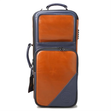 GARD BAGS ガードバッグス / エリート シリーズ 4-ECLV-NB トランペット用 ダブル ケース / ブラウン ベジタブルタンニング レザー・ネイビー レザー トリム 画像1