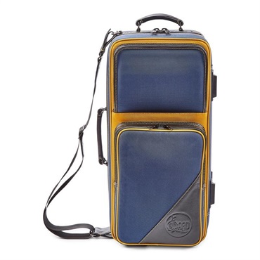 GARD BAGS ガードバッグス / ファイバーグラス シリーズ 4-EHSNB-K トランペット用 ダブル ケース / ネイビーコーデュラ ナイロン・ブラックレザー トリム・イエローハイライト 【店頭展示品☆処分特価!!】 画像1