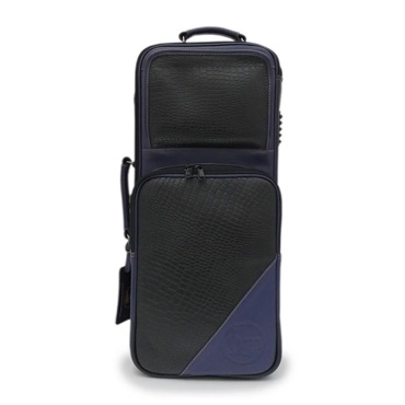 GARD BAGS ガードバッグス / エリート シリーズ 4-ECLK-NB トランペット用 ダブル ケース / クロコダイル型押し ブラック レザー・ネイビー レザー トリム 画像1