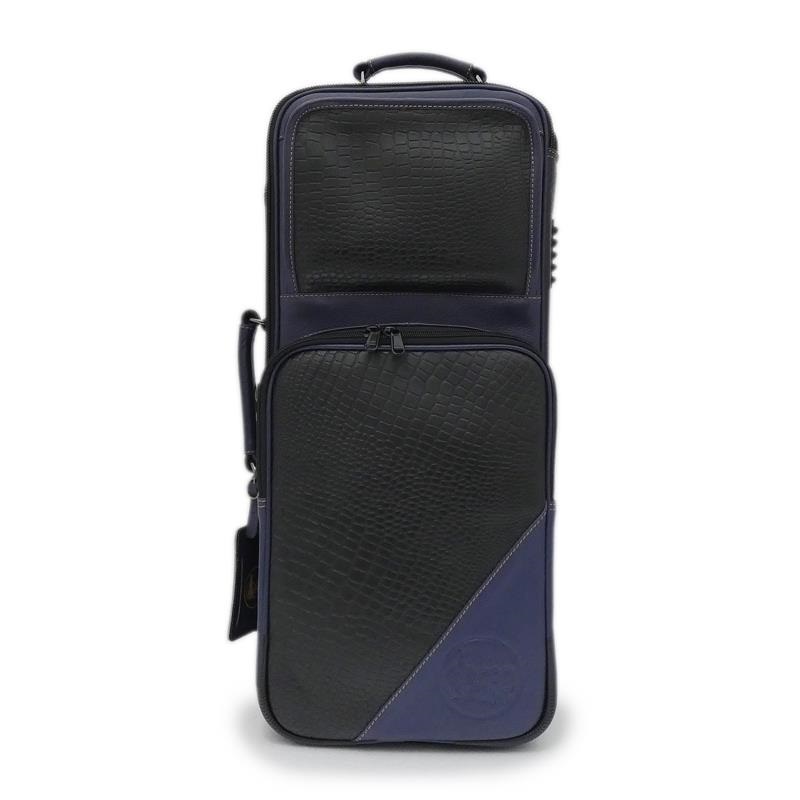 GARD BAGS ガードバッグス / エリート シリーズ 4-ECLK-NB トランペット用 ダブル ケース / クロコダイル型押し ブラック レザー・ネイビー レザー トリム 画像1
