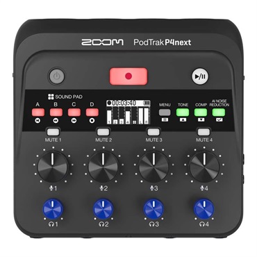 ZOOM PodTrak P4next 【予約商品・11月中旬発売予定】 (ズーム)(ポッドトラック)(ポッドキャスト用レコーダー) 画像1