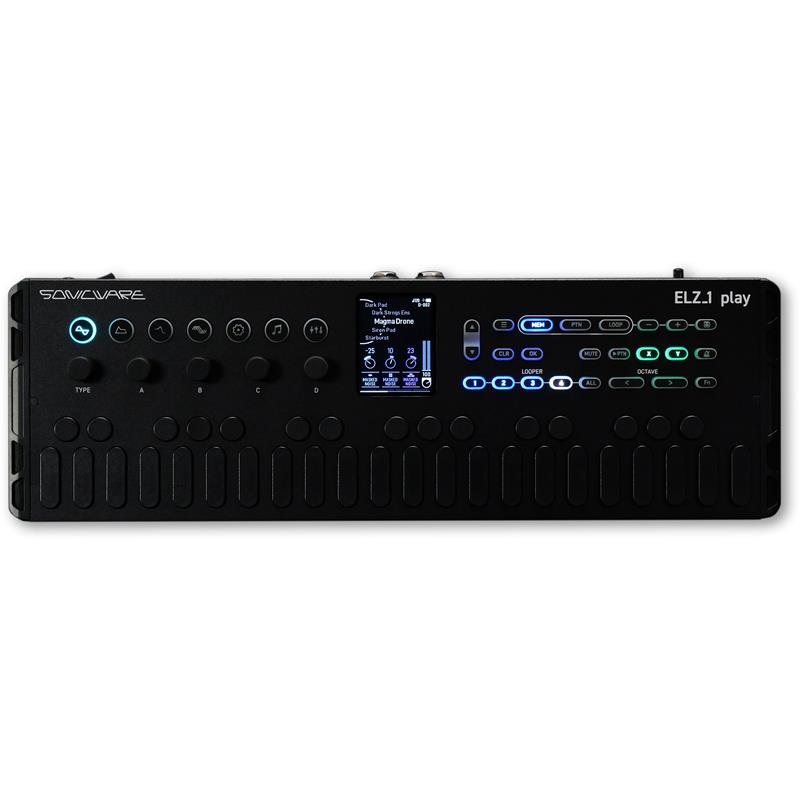 SONICWARE (発売記念・台数限定専用ソフトケース付) ELZ_1 play V2 (Limited All Black Edition) ソニックウェア エルザ1プレイ Portable Synthesizer with Looper (Waldorf ウェーブテーブル搭載) 限定オールブラックエディション 画像4