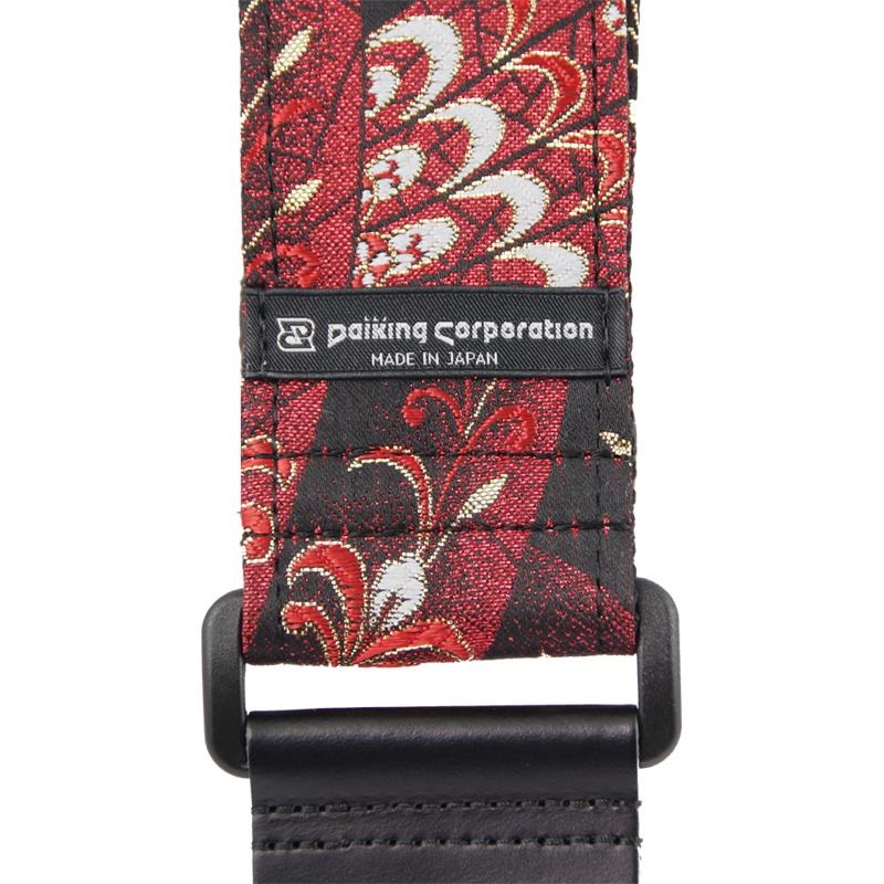 Daiking Corporation 西陣織りギターストラップ DGS-NKHA60 金襴赤羽根重ね 画像2