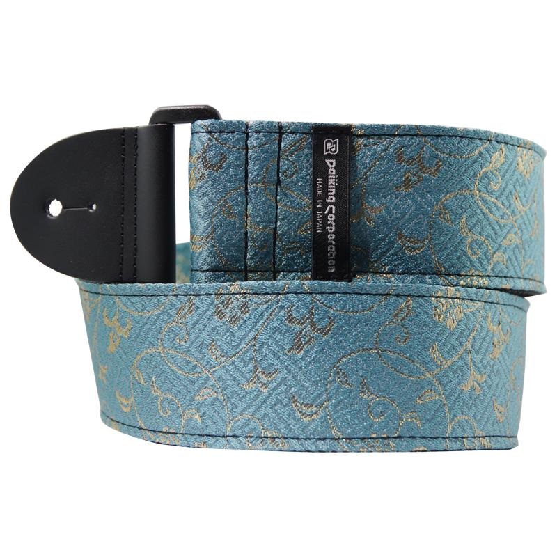 Daiking Corporation 西陣織りギターストラップ DGS-NKKA60 金襴唐草青金 画像1