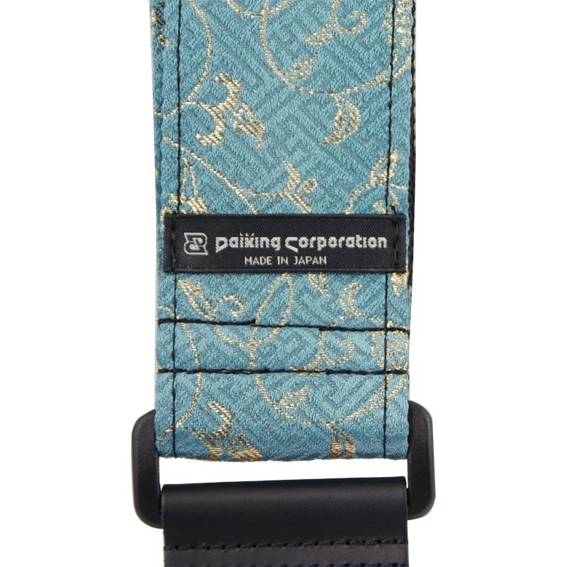 Daiking Corporation 西陣織りギターストラップ DGS-NKKA60 金襴唐草青金 画像2