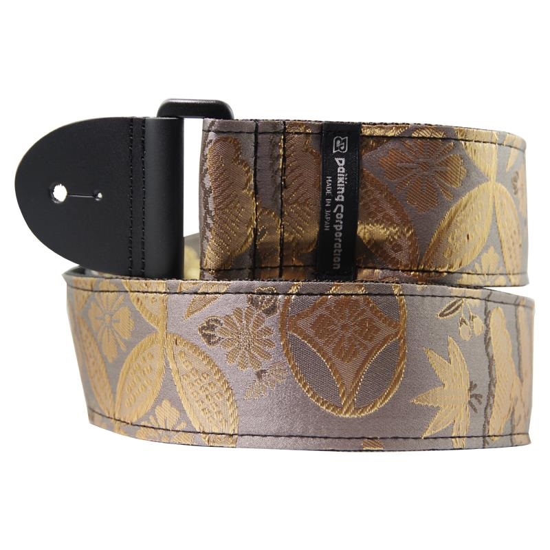 Daiking Corporation 西陣織りギターストラップ DGS-NSHG60 金欄七宝花柄金 画像1