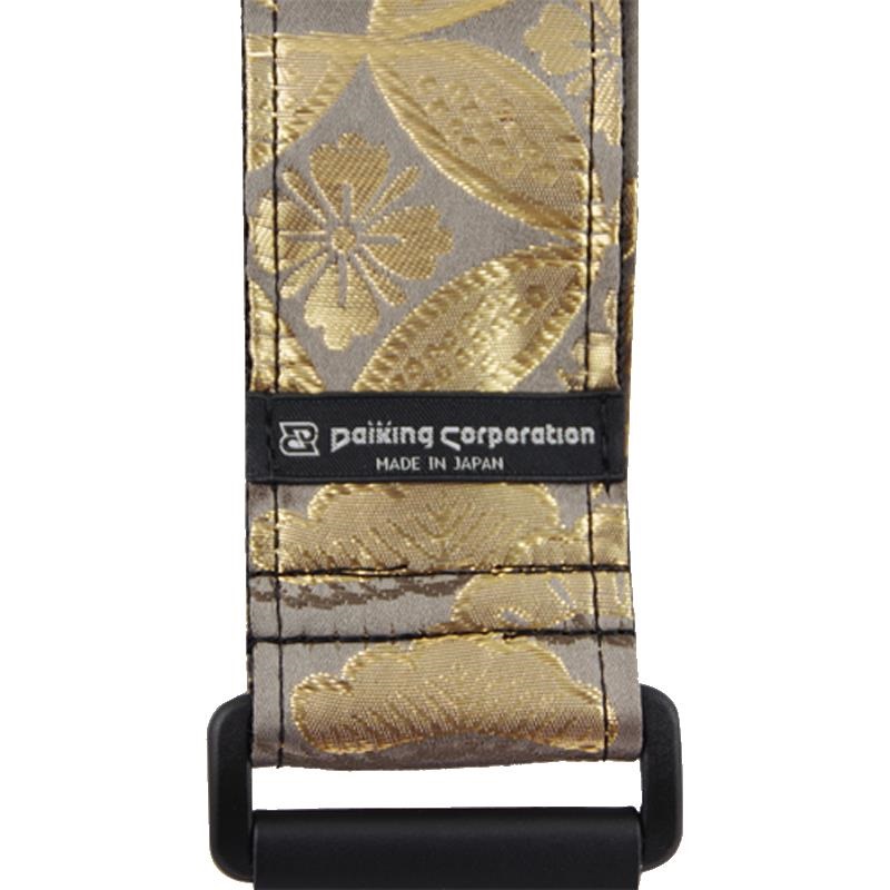 Daiking Corporation 西陣織りギターストラップ DGS-NSHG60 金欄七宝花柄金 画像2