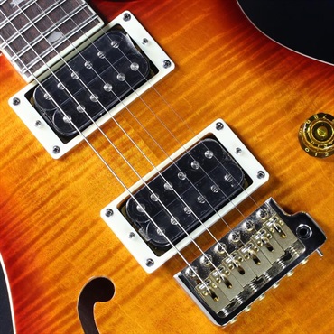 P.R.S. SE Custom 24 Semi-Hollow Piezo (Vintage Sunburst) #CTI G062351 画像3