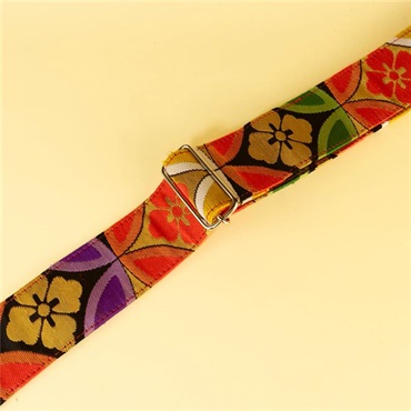 tsundrum_chan BIGリボン古着物帯ギターストラップ　ブラック七宝 画像5