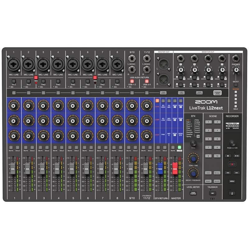 ZOOM LiveTrak L12next 【予約商品・2026年1月下旬発売予定】 (ライブトラック)(ミキサー)(レコーダー)(オーディオインターフェイス) 画像2