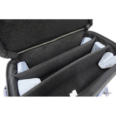 GARD BAGS ガードバッグス / エリート シリーズ 5-ECLG-NB cro トランペット用 トリプル ケース / クロコダイル型押しグレーレザー ・ ネイビーレザートリム 画像3