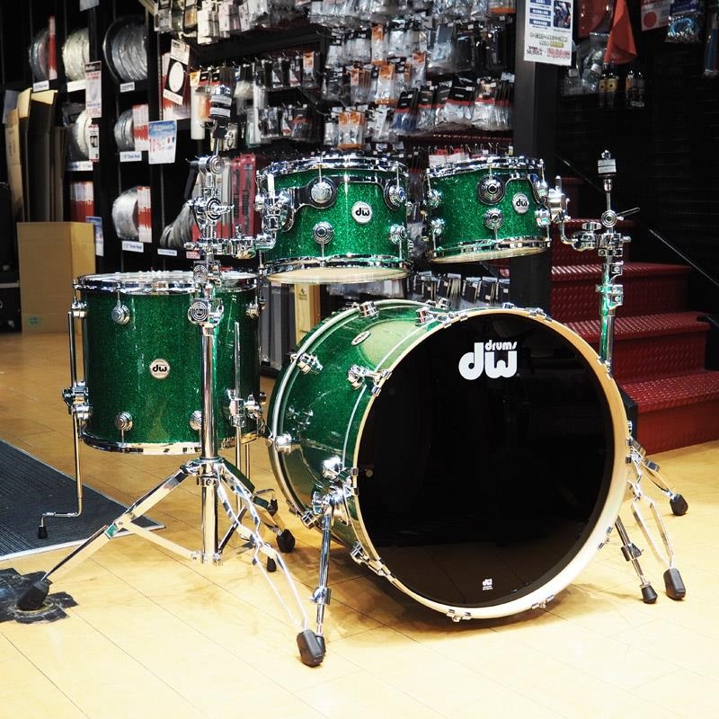 dw Collector's Pure Maple 4pc Drum Kit [BD22，FT16，TT12&10/Green