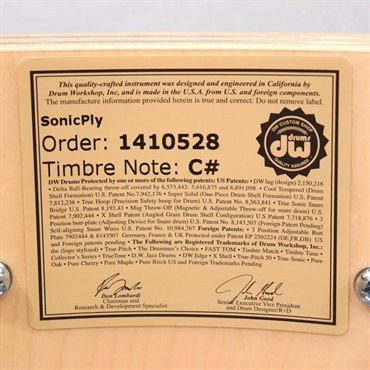 dw DR866514SSN552 [Collector's SonicPly Snare Drum 14''×6.5'' - Natural to Quick Royal Blue Burst over Horizontal Padauk] 画像10