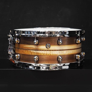 Pearl MCCW1465S/C #1008 Music City Custom -USA Solid Walnut Shell Snare Drums 14×6.5- [Quartersawn Sycamore Chevron with Ebony Borders] 画像1