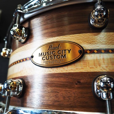 Pearl MCCW1465S/C #1008 Music City Custom -USA Solid Walnut Shell Snare Drums 14×6.5- [Quartersawn Sycamore Chevron with Ebony Borders] 画像2