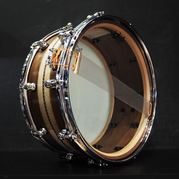 Pearl MCCW1465S/C #1008 Music City Custom -USA Solid Walnut Shell Snare Drums 14×6.5- [Quartersawn Sycamore Chevron with Ebony Borders] 画像4