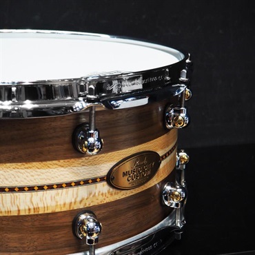 Pearl MCCW1465S/C #1008 Music City Custom -USA Solid Walnut Shell Snare Drums 14×6.5- [Quartersawn Sycamore Chevron with Ebony Borders] 画像5