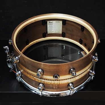 Pearl MCCW1465S/C #1008 Music City Custom -USA Solid Walnut Shell Snare Drums 14×6.5- [Quartersawn Sycamore Chevron with Ebony Borders] 画像9