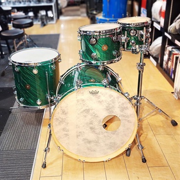 dw USED 中古 Collector's Jazz Series 4pc Drum Kit [BD22，FT16，TT12&10/Twisted Green Satin Finish Ply] 画像1