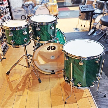 dw USED 中古 Collector's Jazz Series 4pc Drum Kit [BD22，FT16，TT12&10/Twisted Green Satin Finish Ply] 画像2