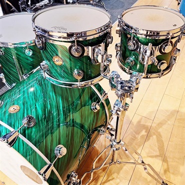 dw USED 中古 Collector's Jazz Series 4pc Drum Kit [BD22，FT16，TT12&10/Twisted Green Satin Finish Ply] 画像4