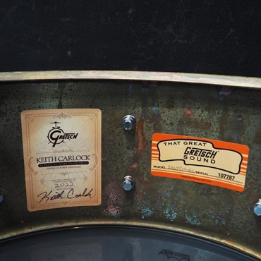 GRETSCH Keith Carlock Signature Snare Drum - 2mm Antique Aged Brass 14×5.5 [GAS5514-KC]【店頭展示特価品】 画像10