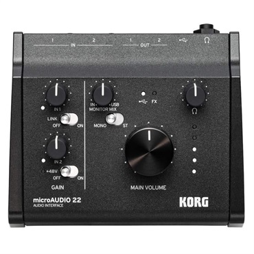 KORG microAUDIO 22 AUDIO INTERFACE 【予約商品・1月24日発売予定】 (オーディオインターフェイス)(コルグ)(24bit/192kHz)(Stereo Link機能) 画像2
