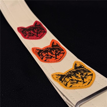Couch Guitar Strap ニャン・ニャン・ニャン CUSTOM WH/RD/OR/YW 画像1