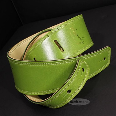 Moody Handmade Leather Straps Leather & Leather Series 2.5inch Standard Tail 【 Kiwi / Cream 】 画像2