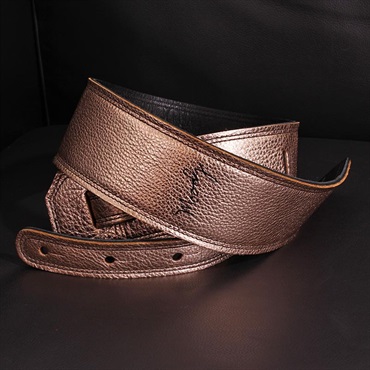 Moody Handmade Leather Straps Leather & Leather Series 2.5inch Standard Tail 【 Metallic Rose Gold / Black 】 画像2